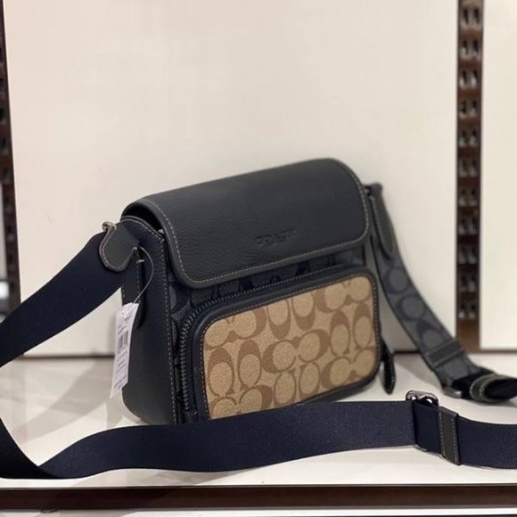 NWT Coach CC032 QBTUP Sullivan Flap Crossbody in Blocked Signature Canvas - Picture 9 of 15